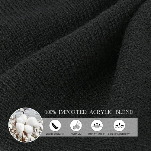 Vista 4 de Gorro de invierno para hombre, gorro de punto holgado para mujer, gorro de esquí cálido