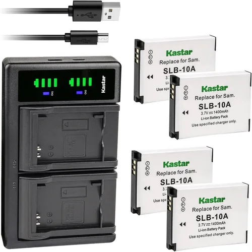 Vista 7 de Kastar Cargador de batería USB SLB-10A LTD2 para Samsung WB200F, WB250F, WB280F, WB350F, WB500, WB550, WB600, WB650, WB700, WB750, WB800F, WB850F