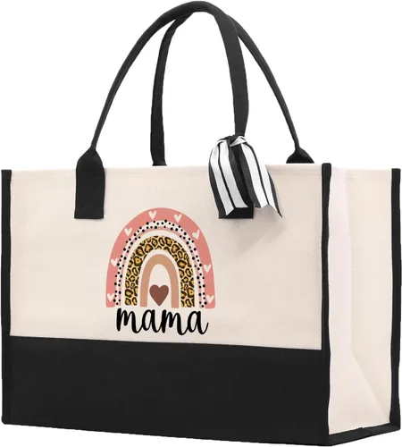Vista 11 de VANESSA ROSELLA Bolsa de lona de algodón Nueva mamá regalo mejor mamá nunca bolsa perro mamá tote compras