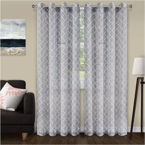 Vista 11 de Superior Cortinas de jacquard en cascada metálicas, detalles de ventana, sólidas, texturizadas, modernas, de transición, estilo tradicional
