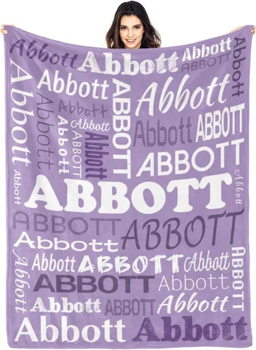 Vista 25 de Ships Next Day Custom Blanket with Name Personalized Throw Blanket for Baby Kid Customized Gifts for Dad, Mom, Grandpa, Grandma, Son, Daughter Algae