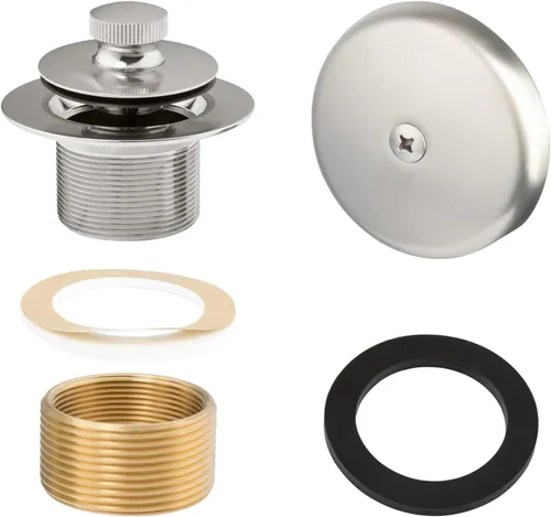 Vista 8 de Artiwell Push & Lock - Juego de molduras para bañera con placa frontal de desbordamiento de un solo orificio, kit de conversión de bañera con barra
