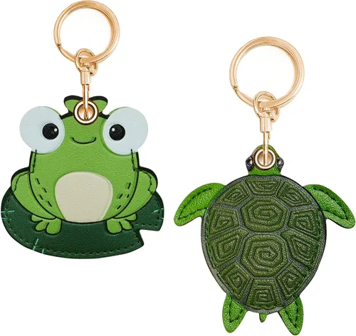 Vista 19 de CATCH ON Paquete de 2 fundas de cuero para Airtag para llavero, bonitos accesorios Kawaii adecuados para Airtag