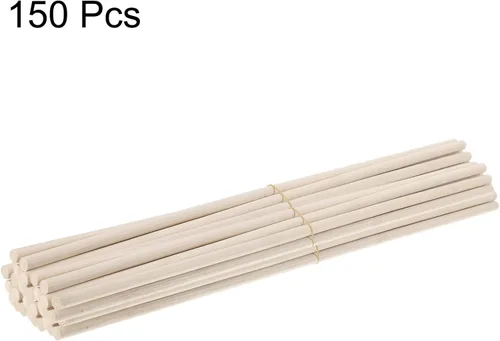 Vista 3 de MECCANIXITY Varillas de madera de 11.8 in, 12 varillas redondas de madera, palo de bambú de 0.23 pulgadas para manualidades, accesorios de cabina