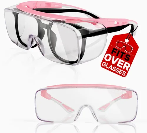 Vista 8 de MORK&SUKY Gafas de seguridad que se ajustan a los anteojos recetados, certificado ANSI Z87, protección ocular antivaho para hombres y mujeres.