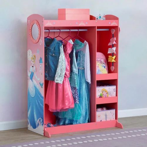 Vista 3 de Disney Princess Boutique de juego y vestido - Armario/guardarropa de almacenamiento de disfraz de juego simulado para niños con espejo y estantes