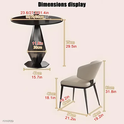 Vista 2 de YVYKFZD Office Reception Room Club Table and Chair Set, Simple Kitchen Dining Table Set, Round Conference Table Coffee Table, Unique Conference Room