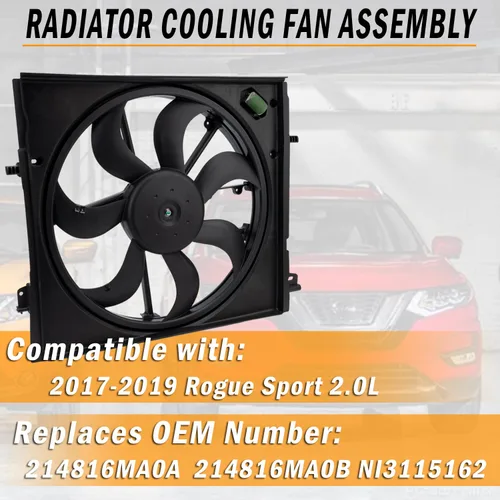 Vista 2 de Reemplazo del conjunto del ventilador de refrigeración del radiador para Nissan Rogue Sport 2.0L 2017 2018 2019 2019 reemplaza a 214816MA0A