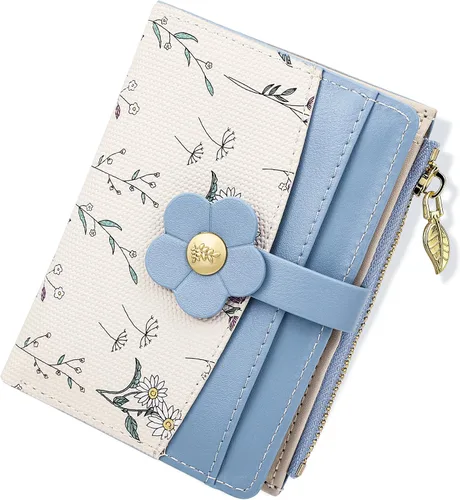 Vista 9 de Farcauo Cartera para Mujer delgada con Flores Kawaii, Carteras para Mujeres, Cartera Linda y delgada para Mujeres, Contemporáneo