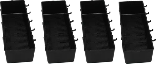 Vista 11 de JSP Manufacturing Contenedor de almacenamiento de tablero de clavijas negro resistente, contenedores de almacenamiento de piezas, ganchos a