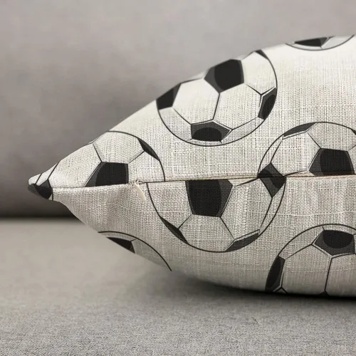 Vista 6 de TKS MITLAN Funda de almohada con patrón de fútbol deportivo 18x18 pulgadas negro blanco pelota de fútbol almohadas fitness almohadas decorativas