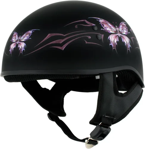 Vista 13 de Hot Leathers Avanzado Moto DOT Skull Cap Classic Half Cascos Biker HLD HLT