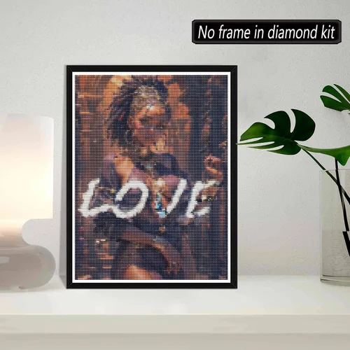 Vista 2 de SKRYUIE Kits de Pintura de Diamantes Afroamericanos 5D - Kits de Arte de Diamantes DIY para Adultos Amor, Taladro Redondo Completo - Punto de Cruz