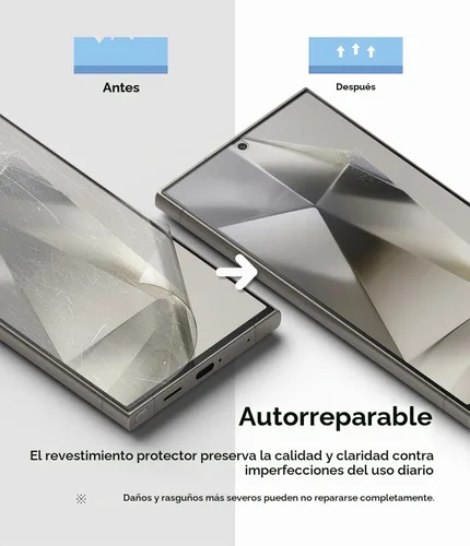Vista 7 de Ringke Película doble fácil [protección de 4 capas] compatible con Samsung Galaxy S24 Ultra Protector de pantalla 5G, revestimiento de reparación