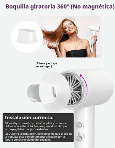Vista 7 de NUTROMO - Secador de pelo, secado rápido de 3 minutos, 110000 RPM de alta