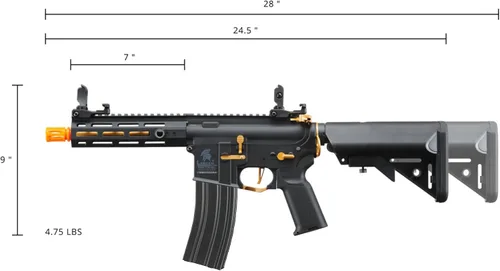 Vista 6 de Lancer Tactical Gen 2 Hellion MLOK 7" Airsoft M4 AEG Core Series (No Battery and Charger)