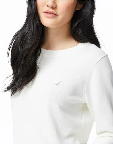 Vista 4 de Nautica Suéter de cuello redondo súper suave para mujer