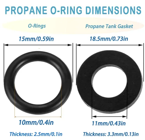 Vista 3 de 30 juntas de tanque de propano y juntas tóricas con 1 rollo de cintas de sellado de rosca de PTFE, adaptador de junta tórica de propano de 0.59