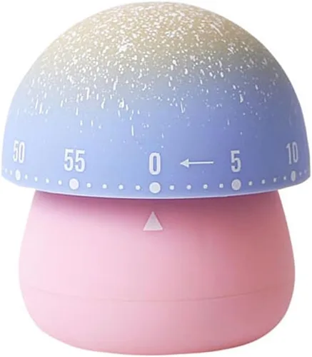 Vista 9 de Temporizador de cocina mecánico de 60 minutos para niños, lindo temporizador de cocción de hongos (beige)