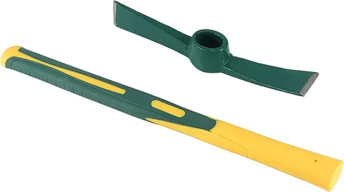 Vista 5 de ZOENHOU 2 piezas de 15 pulgadas sólido Pick Mattock, hacha forjada de jardín forjada, azada de mattock Adze con mango de goma resistente