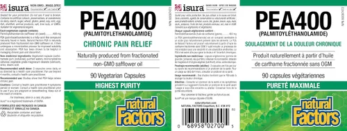Vista 7 de Natural Factors PEA400 - Palmitoiletanolamida pura para alivio, apoya el sistema nervioso y las molestias ocasionales, sin OMG, 90 cápsulas
