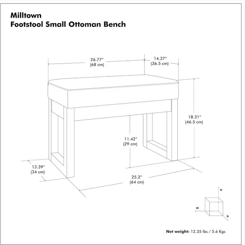 Vista 11 de SIMPLIHOME Milltown - Reposapiés rectangular (26.0 in de ancho) contemporáneo