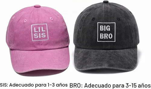 Vista 2 de Vintage Cotton Hats for Men Women Adjustable Baseball Cap Hermana grande