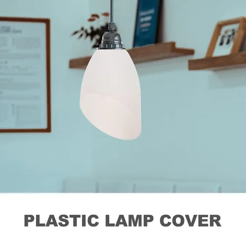 Vista 3 de VANZACK Pantalla de herradura, pantalla de plástico de repuesto para lámpara blanca, cubierta de luz para lámpara de pie, luz de dormitorio, 4 piezas