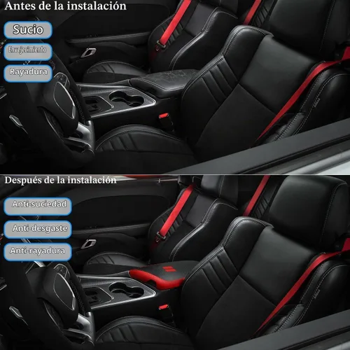 Vista 2 de para Dodge Challenger 2015-2023 Funda para Reposabrazos de Coche, Resistente al Agua, Funda para Consola Central, Fundas para Reposabrazos, Fibra