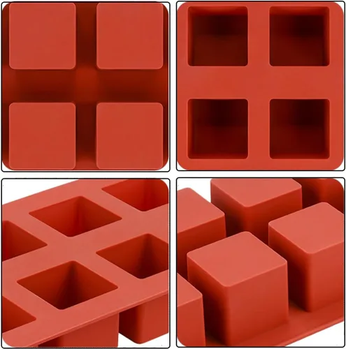 Vista 3 de JOERSH Molde de silicona para pastel en forma de cubo Molde cuadrado 3D de mini mousse de 2 x 2 x 2 pulgadas, moldes de postre francés