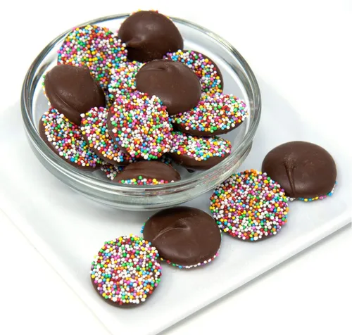 Vista 3 de Chocolate Nonpareils - 1.25 Lb (20 Oz) Tina (Milk Chocolate Nonpareil)