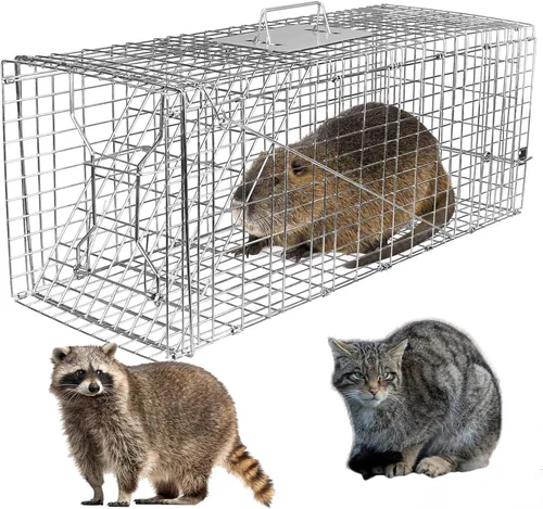 Vista 12 de Trampa para animales vivos de 25 pulgadas, jaula resistente para gatos