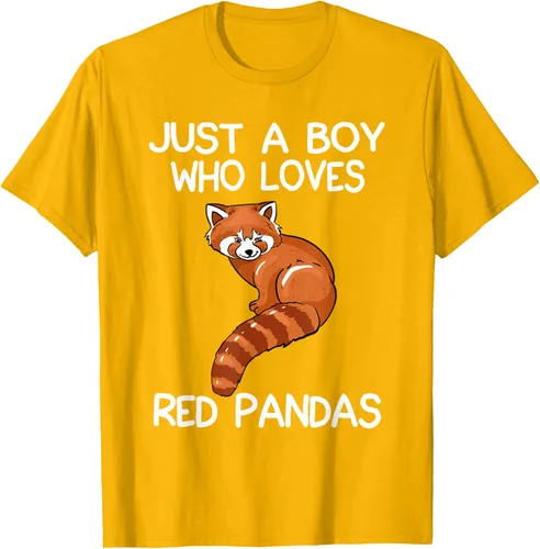 Vista 82 de Just A Boy Who Loves Red Pandas Gift - Camiseta con diseño de panda roja, Negro, S