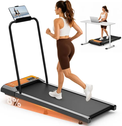 Vista 12 de Walking Treadmill Pad with Adjustable 8% Incline for Home Office 2-Negro