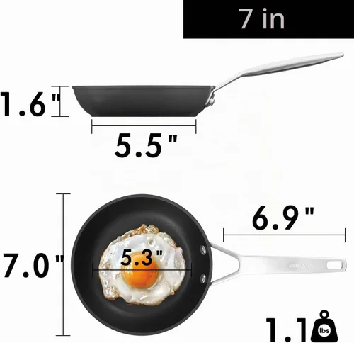 Vista 3 de MsMk - Sartén antiadherente pequeña de 7 pulgadas, sartén para tortilla