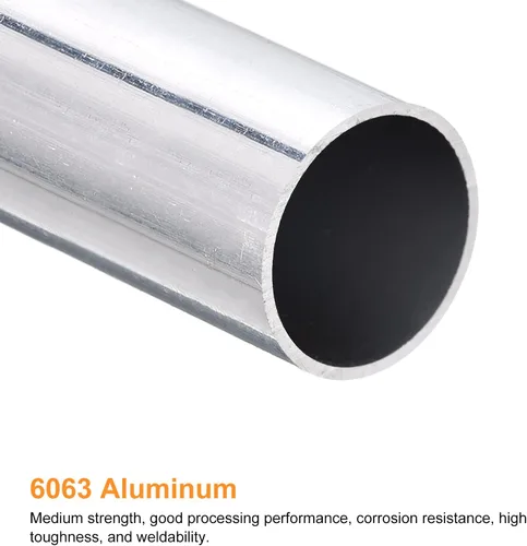 Vista 3 de uxcell 6063 Tubo Redondo de Aluminio, Tubo de 32mm DE 29mm DI 300mm Longitud para Proyectos de Industria DIY