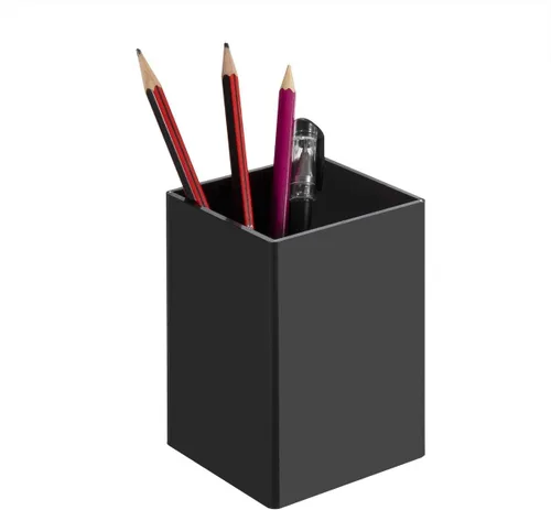 Vista 3 de NIUBEE Portalápices acrílico negro, paquete de 4, organizador de escritorio para lápices, accesorios de escritorio para escritorio de oficina