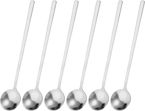 Vista 10 de uxcell 6 cucharas de café de acero inoxidable de 5 pulgadas, mini cucharadita de café para café, postre, helado, pastel, dorado, 6