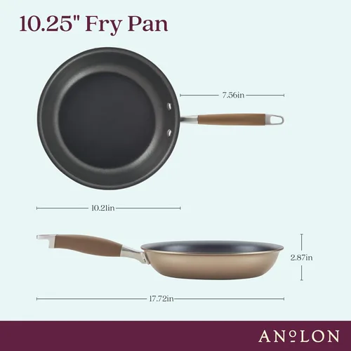 Vista 2 de Anolon Advanced - Sarténes antiadherentes de bronce anodizadas duras para el hogar (26,04 cm)