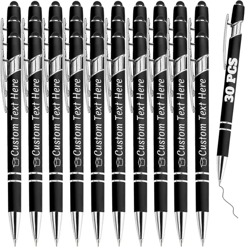 Vista 39 de Bolígrafos personalizados a granel 10 con nombre, grabados con punta de lápiz, bolígrafos de bola personalizados de escritura suave, regalos