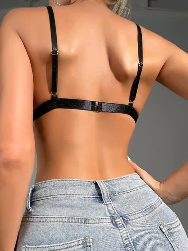 Vista 2 de SHENHE Bralettes con tirantes delgados sin espalda para mujer