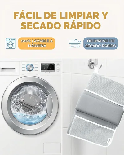 Vista 7 de Cómodo juego de rodilleras y coderas de baño para bebé, almohadilla gruesa de espuma viscoelástica con soporte para el codo, cojín de bañera