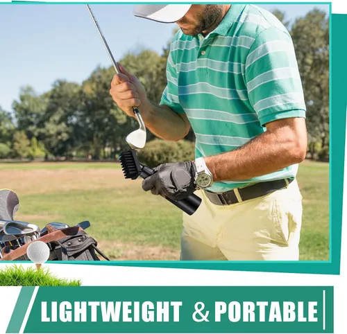 Vista 5 de Meanplan Cepillo de agua de limpieza para palos de golf, gancho retráctil de aluminio para escalar, cepillo limpiador de ranuras para palos de golf
