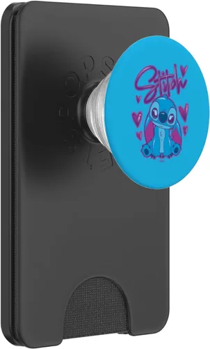 Vista 7 de Lilo & Stitch - Puntada Airbrush nombre y corazones PopSockets estándar PopGrip