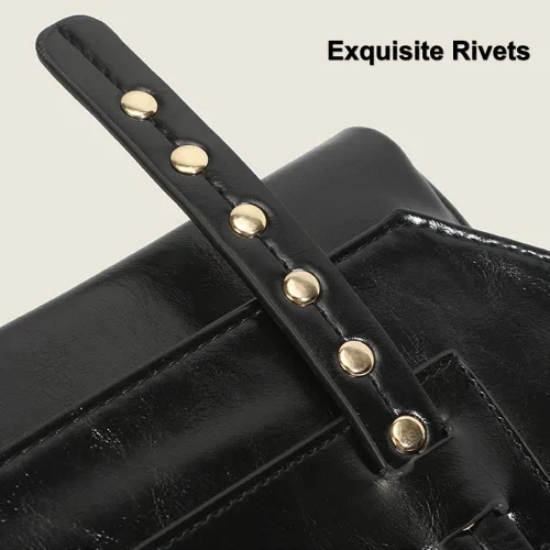 Vista 5 de Downupdown Bolso de mensajero vintage para mujer, bolso de cuero de cera de aceite, bolso de hombro con asa superior, bolso cruzado