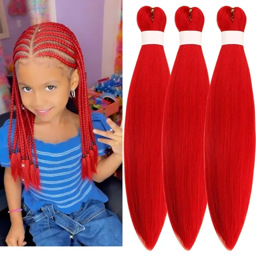Vista 165 de Cabello trenzado para niños preestirado de 16 pulgadas, color negro para niños, trenzas sin nudos