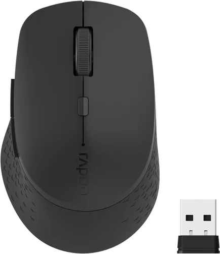 Vista 10 de Rapoo M300G - Mouse inalámbrico silencioso, mouse Bluetooth para portátil, 2.4 GHz con receptor USB, seguimiento óptico de 2400 DPI ajustable