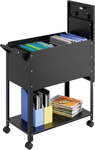 Vista 14 de MIIIKO - Archivador de metal con 3 cajones con ruedas, archivador móvil para debajo del escritorio de oficina en el hogar, archivadores totalmente