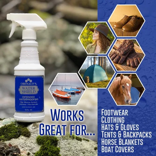 Vista 3 de Obenauf's Water Shield - Spray impermeabilizante inodoro para telas y cuero (botella de 8 onzas)