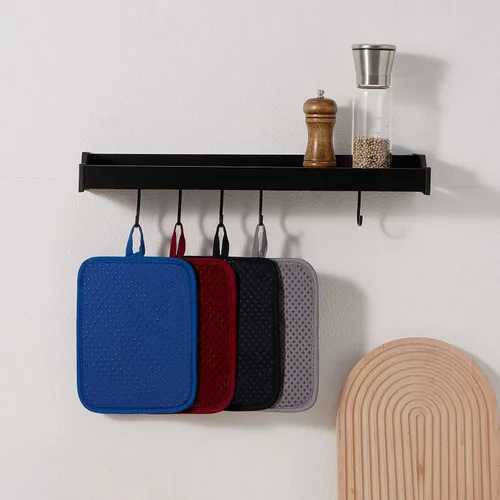 Vista 6 de Kitchen Everyday - Juego de 2 soportes para ollas básicos resistentes al calor, silicona suave, resistente al agua, guantes de horno con bolsillo